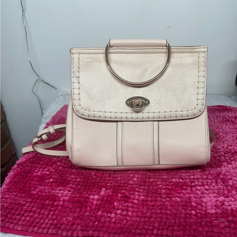 LC Lauren Conrad Palais convertible satchel crossbody bag in a light pink/blush